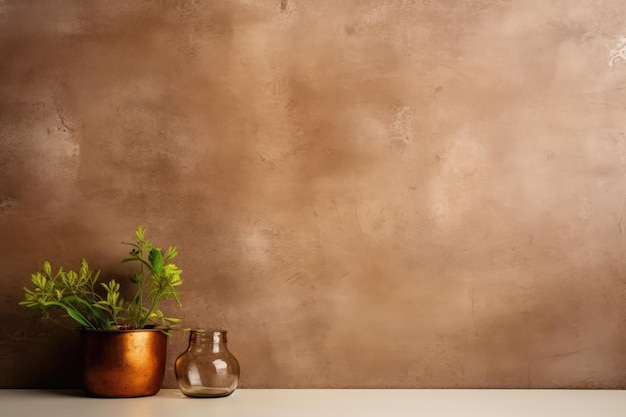 Este fondo de estudio presenta una pared de cemento con una textura estampada en color marrón. Es adecuado