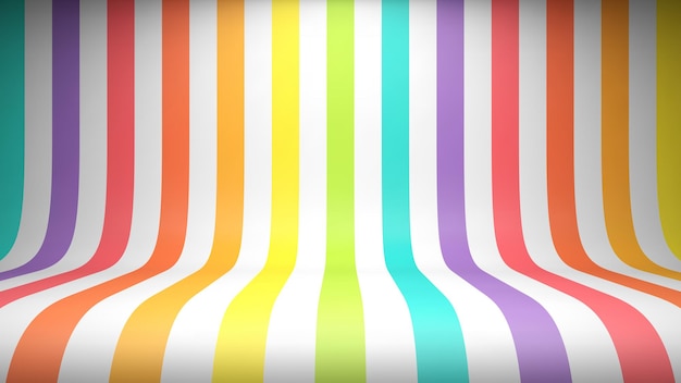Fondo de estudio de rayas coloridas con líneas de arco iris y espacio vacío para su contenido