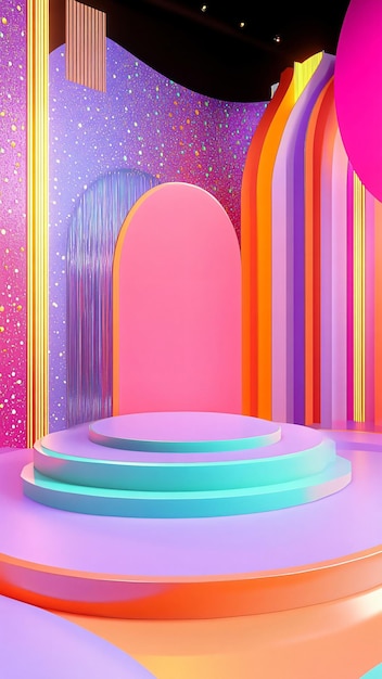 Fondo de la etapa de renderización 3D de colores
