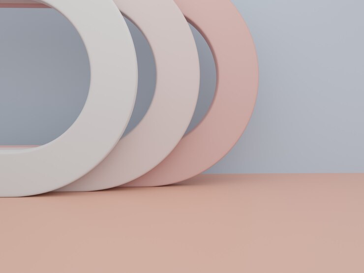 Fondo de exhibición del producto de los apoyos geométricos mínimos de la representación 3D para los productos de belleza o de moda