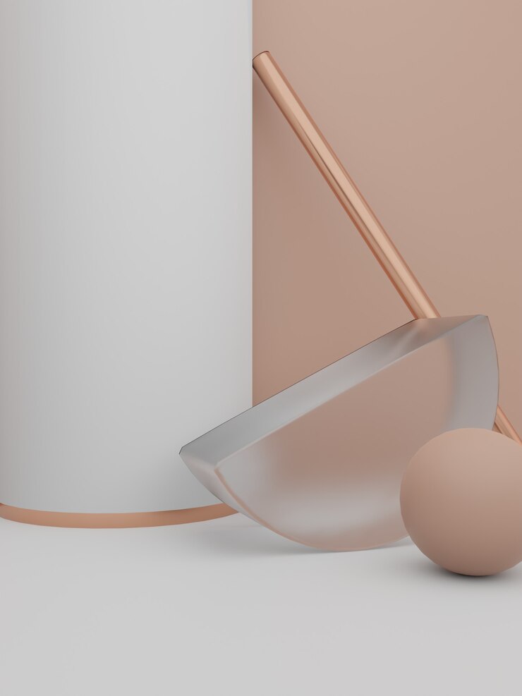 Fondo de exhibición del producto de los apoyos geométricos mínimos de la representación 3D para los productos de belleza o de moda