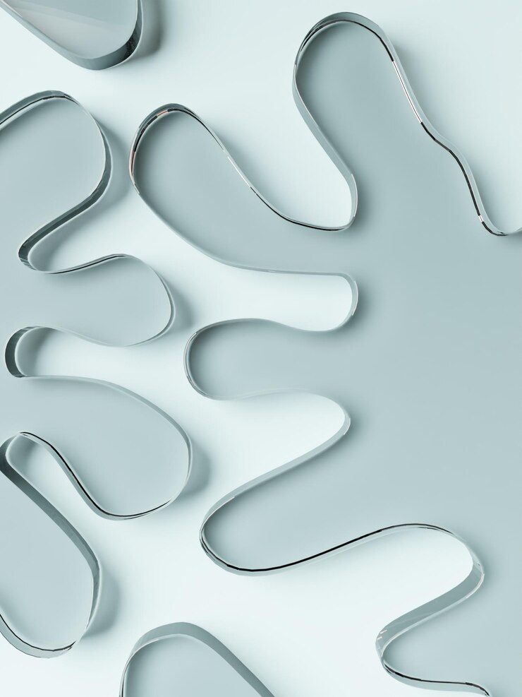 Fondo de exhibición de producto de placas de vidrio acrílico de forma abstracta o geométrica de representación 3D para el verano