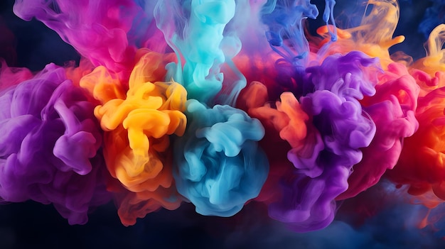 Foto fondo de explosión horizontal de colores humo a todo color