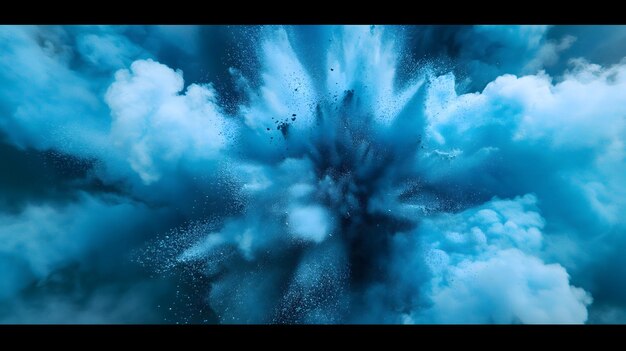 fondo de explosión o salpicaduras de polvo de color azul para bebés