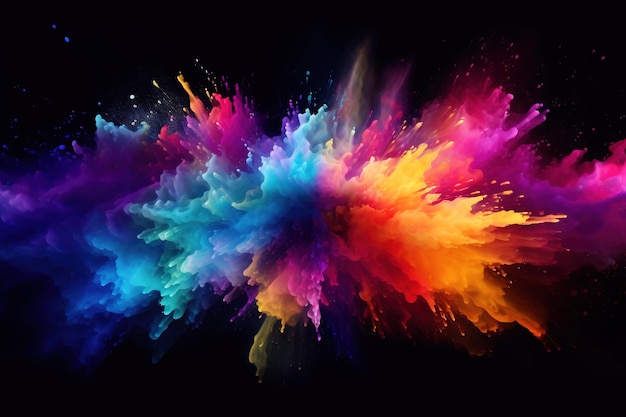 Foto fondo de explosión de partículas de polvo de colores