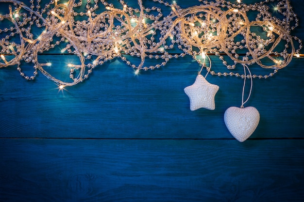 Fondo de fama de luces de guirnalda de Navidad