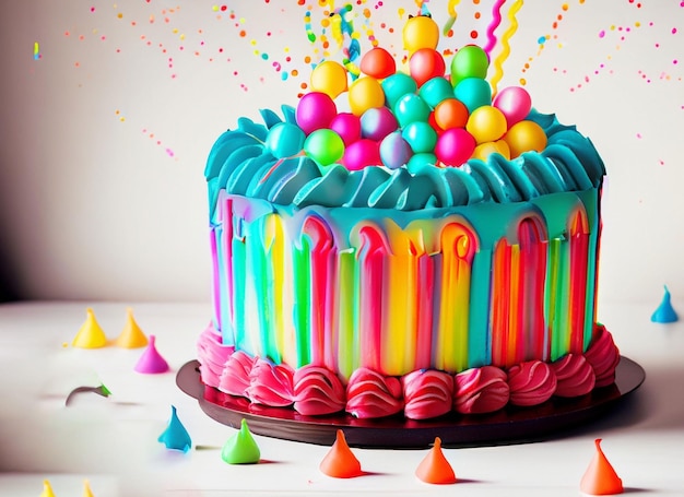 Fondo de feliz cumpleaños con tarta 