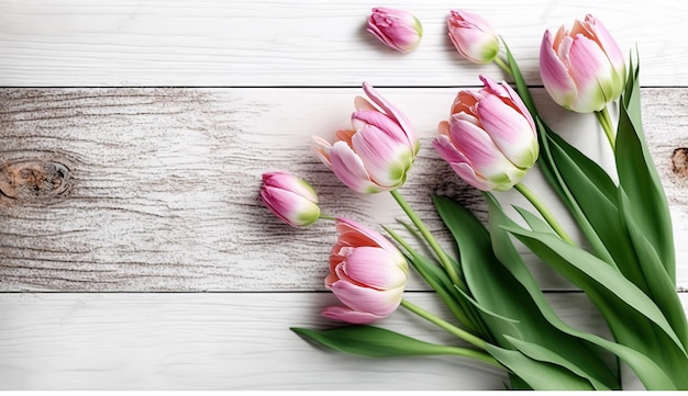 Fondo de feliz día de la madre con flores Hermosa joven madre con flores y caja de regalo