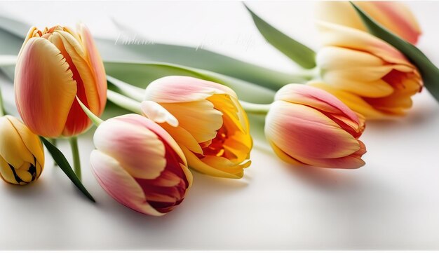 Fondo de feliz día de la madre con flores hermosa joven madre con