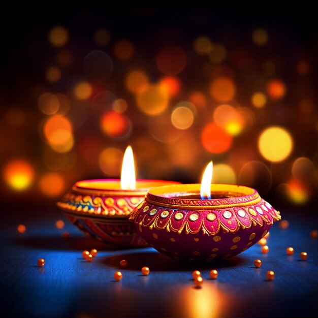 Fondo feliz Diwali con Diya