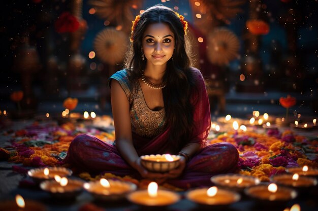 Fondo feliz diwali y espacio de copia