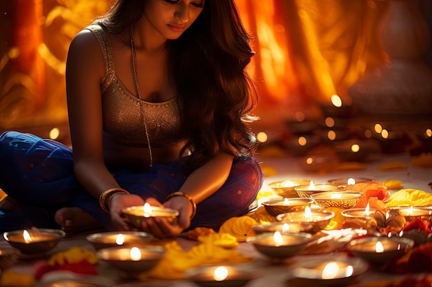 Fondo feliz diwali y espacio de copia