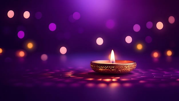 Foto fondo feliz diwali lámpara diwali diya