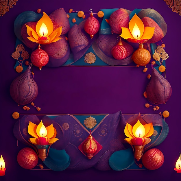 Fondo de feliz festival de diwali generado por Ai