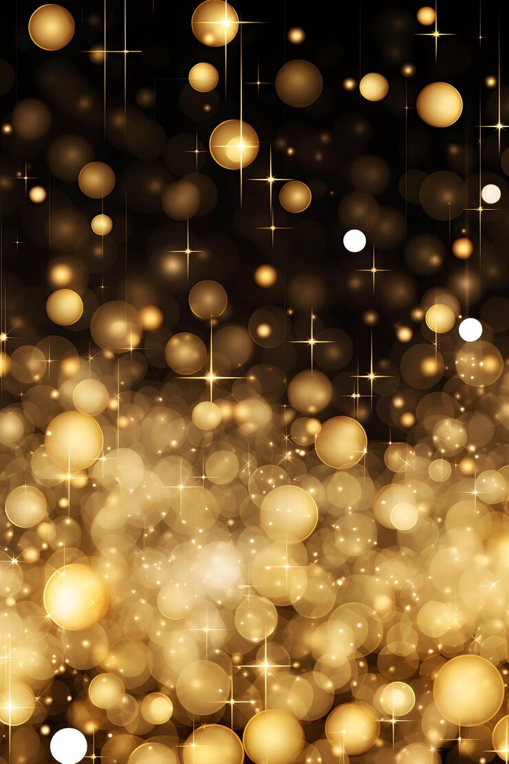 Fondo de feliz Navidad con bolas de estrellas y fondo borroso creado con IA generativa
