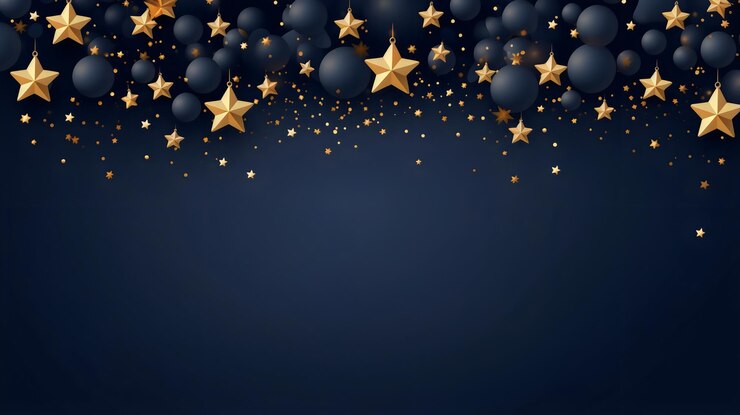Fondo de Feliz Navidad con estrellas y un árbol de Navidad creado con IA generativa