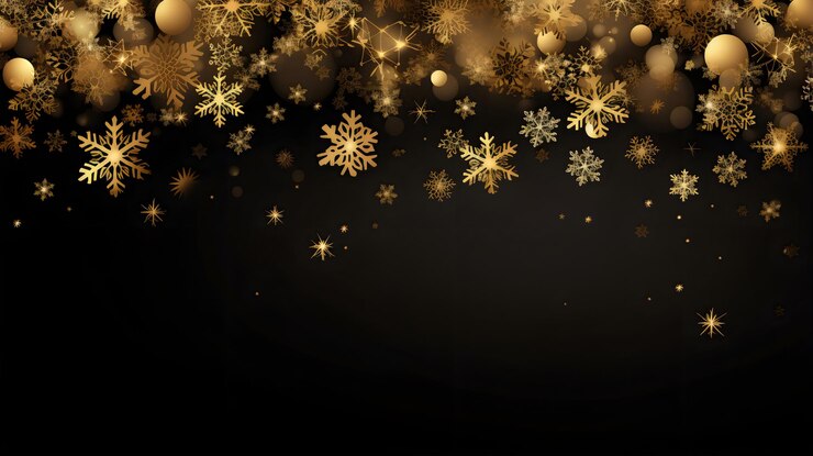 Fondo de feliz Navidad con estrellas Bokeh y copos de nieve creados con IA generativa