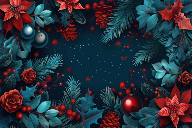 Fondo de Feliz Navidad Ilustración vectorial con elementos navideños