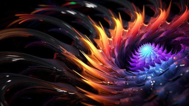 Fondo de ferrofluidos de forma libre hermoso caos remolino frecuencia de neón