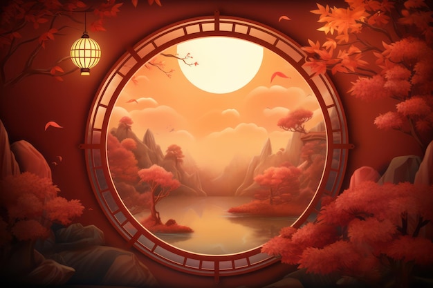 Fondo del festival del medio otoño con espacio de copia