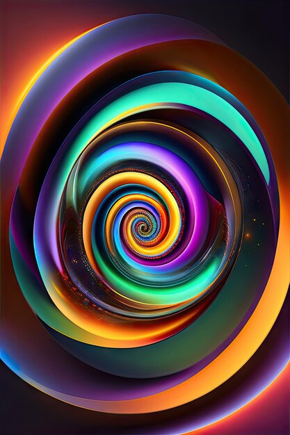 Fondo festivo fractal abstracto con formas de remolinos brillantes y coloridas Arte fractal digital