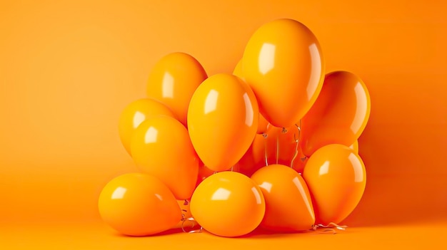 Fondo festivo de globos naranjas IA generativa