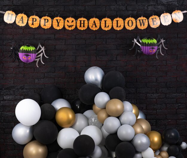 Fondo festivo de Halloween con globos