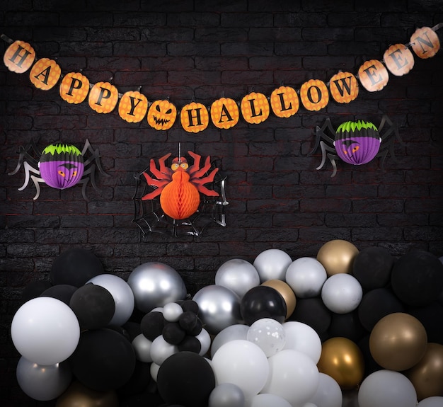 Foto fondo festivo de halloween con globos