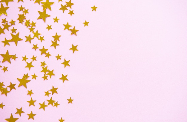 Foto fondo festivo pastel rosa con estrellas