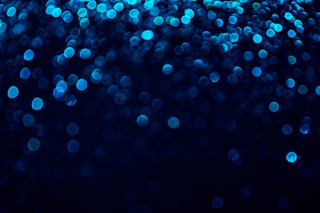 Fondo festivo de trama de brillo azul brillante círculos brillantes abstractos telón de fondo decorativo luces bokeh con ilustración de efecto brillante superposición de puntos brillantes y centelleantes