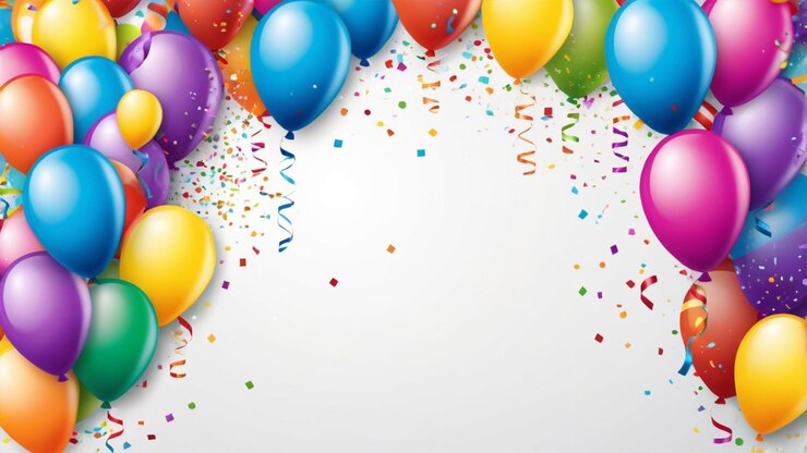 un fondo festivo vibrante para un cartel de felicitaciones de cumpleaños Utilice globos de colores confeti