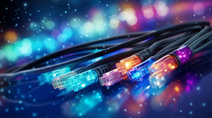 Foto fondo de fibra óptica con muchos puntos de luz