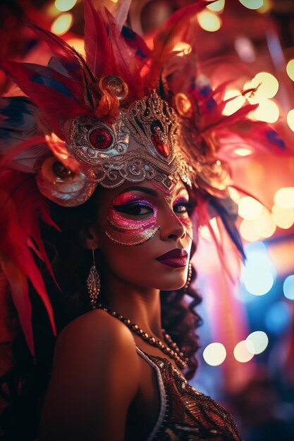 Foto fondo de la fiesta del carnaval brasil carnaval veneciano mardi gras trajes y máscaras de mujeres