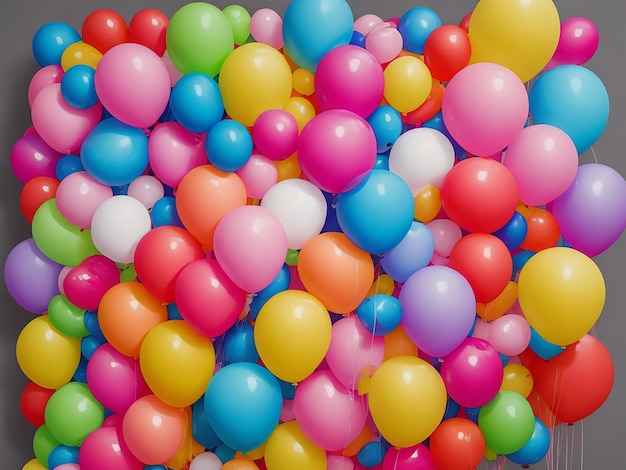 Fondo de fiesta de cumpleaños con globos generado por IA