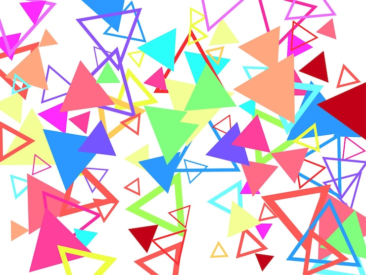 Foto fondo de fiesta con formas geométricas triángulos puntos salpicaduras colores pastel