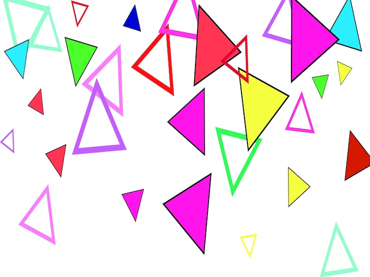 Foto fondo de fiesta con formas geométricas triángulos puntos salpicaduras colores pastel