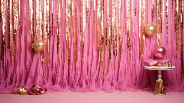 El fondo de la fiesta rosa de Tassels