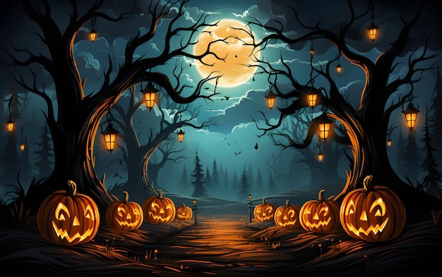 Fondo flat de halloween