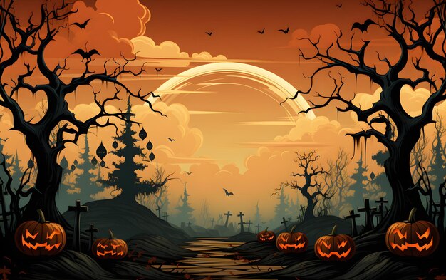 Fondo flat de halloween