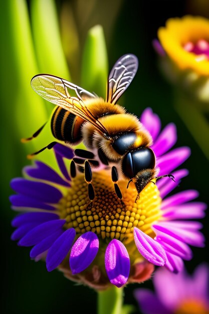Foto un fondo de flor de abeja