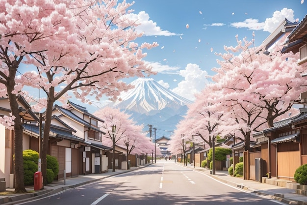 El fondo de la flor de cerezo de primavera en Japón Generado por IA