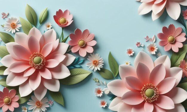 Fondo floral en 3D