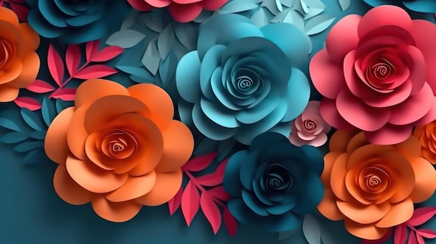 fondo floral 3d