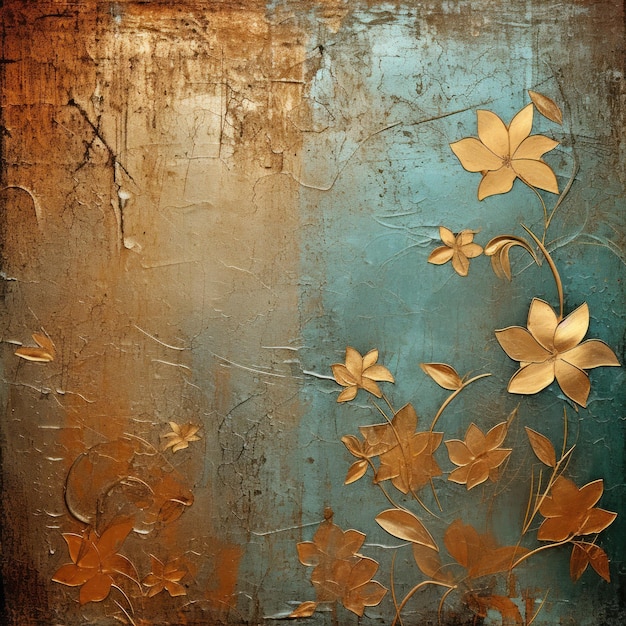 Fondo floral abstracto de bronce con texturas grunge naturales Identificación de trabajo 686f33913e1f4cdfa38a184fd3990cd9