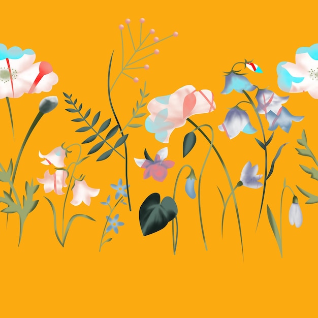 Fondo floral abstracto para impresión en textiles, papel de embalaje, tarjetas postales, cuadernos y otros