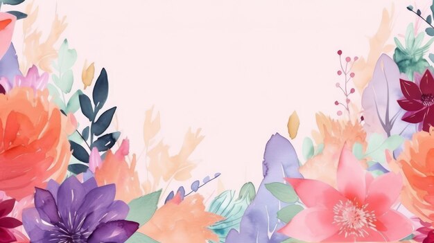 Fondo floral acuarela Ilustración AI GenerativexD