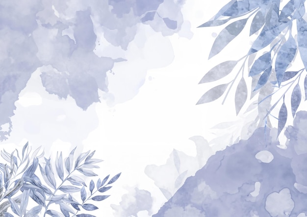 Fondo floral de acuarela con pincel y marco para invitación o tarjeta de boda de bandera horizontal