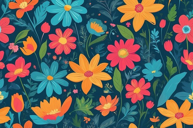 Fondo floral brillante de verano para el texto Ilustración AI Generativa