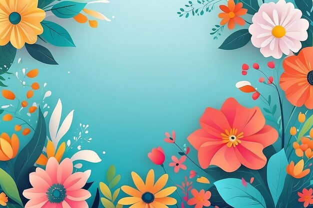 Fondo floral brillante de verano para el texto Ilustración AI Generativa