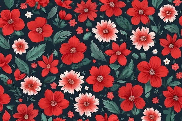 Foto fondo floral de flores rojas